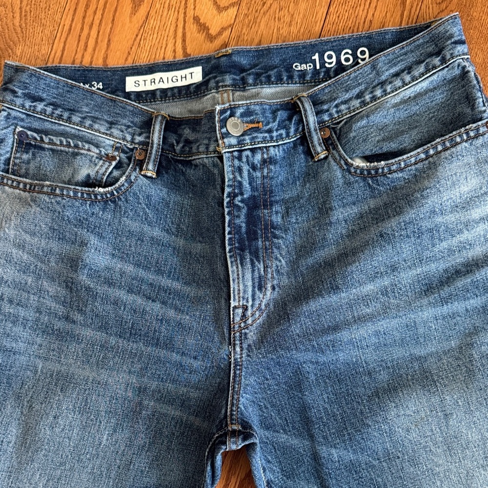 GAP 1969 Denim Straight Jeans - Blue